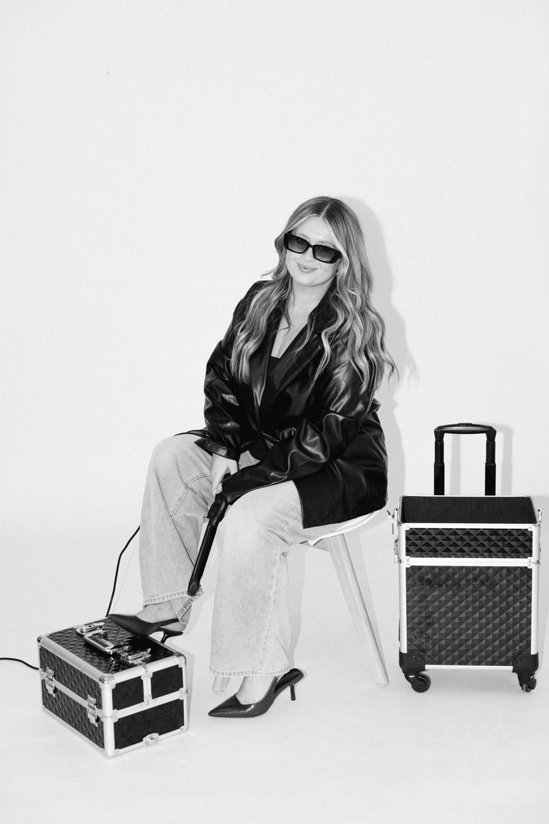 Kayla with cases