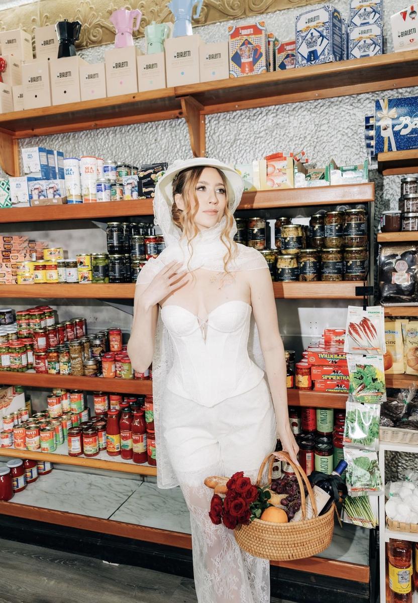 Bridal hair updo detail